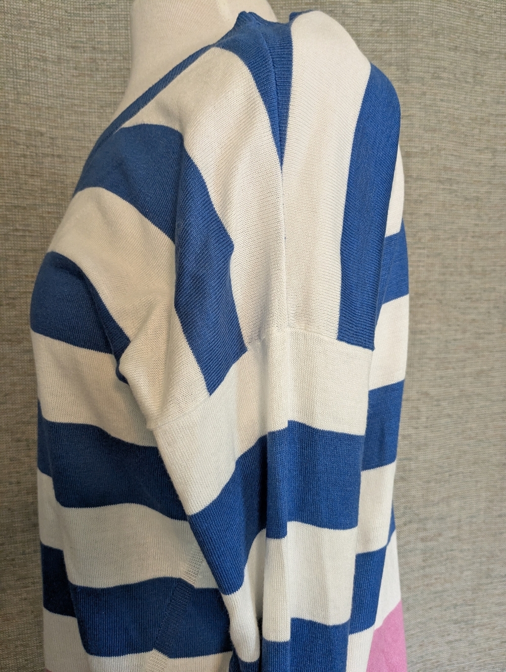 United Colors of Benetton Striped Drop Shoulder Lightweight Sweater Large - Picture 5 of 8